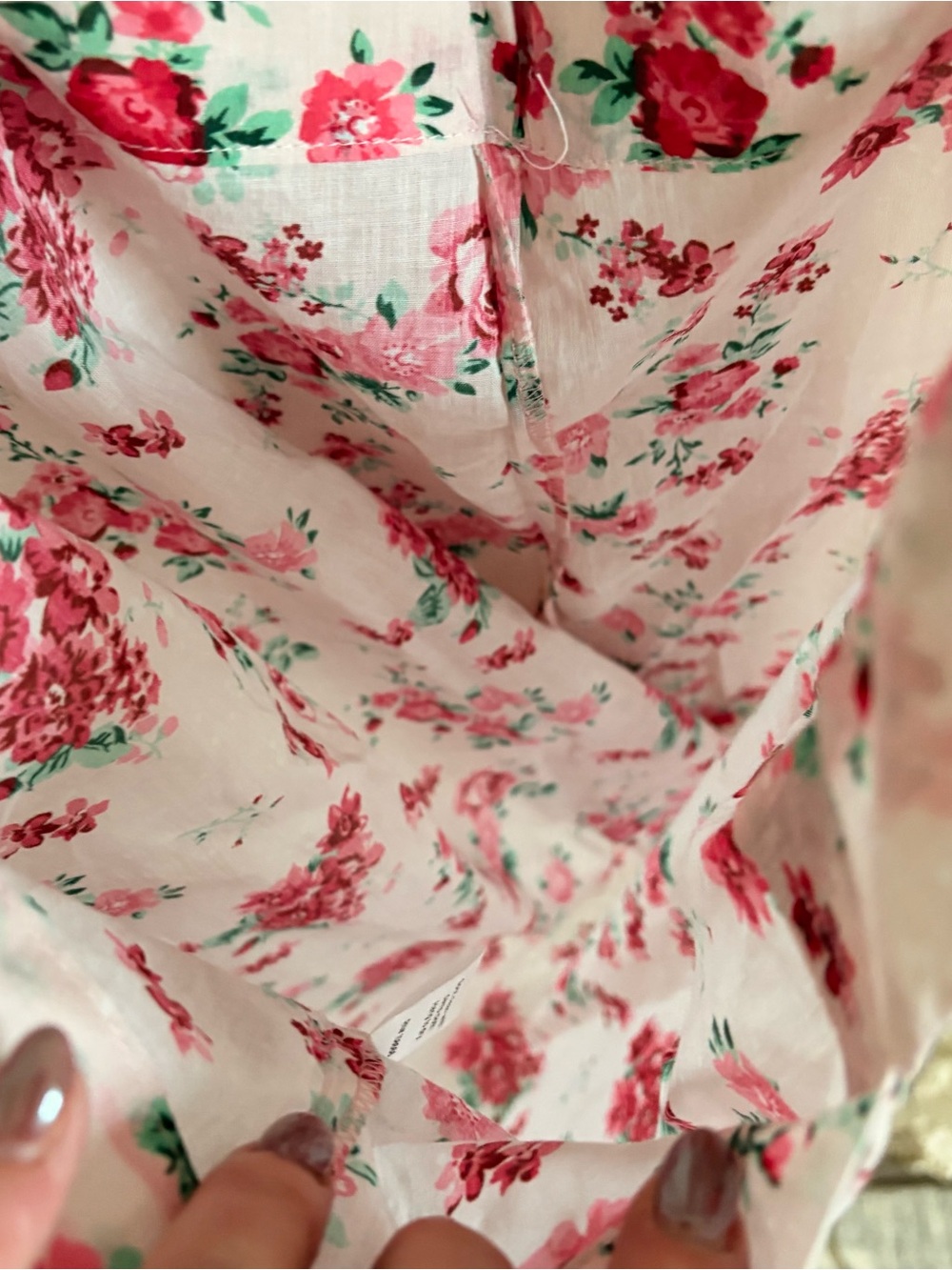 Strawflower Pink Floral Cotton Market Tote Bag Cottagecore NWT - Picture 4 of 10